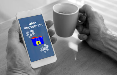 Data protection concept on a smartphone