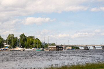 Fototapeta na wymiar View of the Yacht Club in St. Petersburg