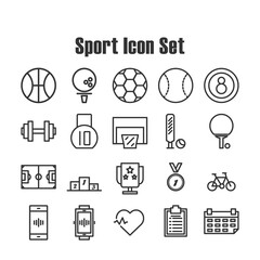 Vector Sport Line Icon Set on white background