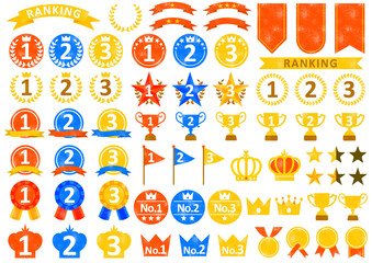 3色のランキングアイコンセット