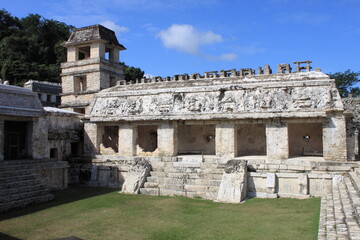 The Palace complex in Palenque, Mexico