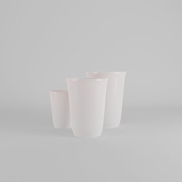 3d Rendered White or Blank Paper Cup