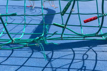 Broken equipment in the playground