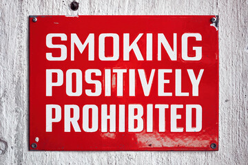 Smoking positively prohibited sign