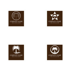 Set Dates tree Logo Template vector symbol