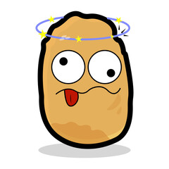 illustration vector of potato cartoon characters. isolated on white background.