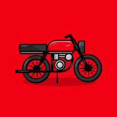 Fototapeta na wymiar Vector icon of a simple classic motorcycle, illustration of a classic motorcycle image