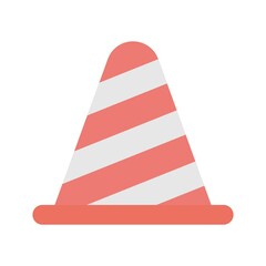 Road cone icon. Traffic stopper icon illustration in flat design style.