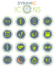 Jogging and workout dynamic icons