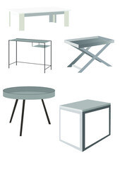 vector illustration of furniture for home and office