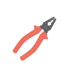 Pliers icon illustration in flat design style. Repair tool symbol.