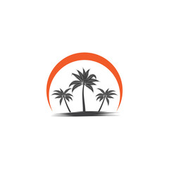 Fototapeta na wymiar Palm tree summer logo template
