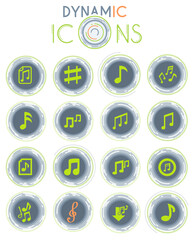 musical notes dynamic icons