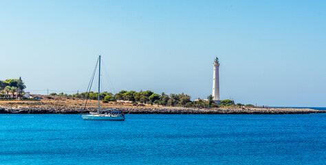 A panorama of the entrance to the harbour at San Vito lo Capo, Sicily in summer