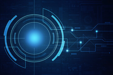 Obraz premium 2d illustration Abstract futuristic electronic circuit technology background