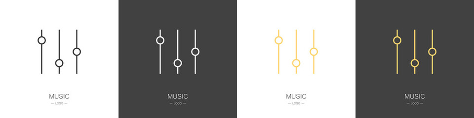 Set of music logos. For a modern business company. Vector illustration
