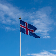 The Icelandic flag flying proud