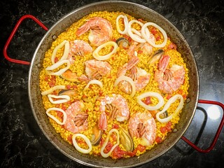 paella in a pan