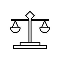 Justice scale line icon
