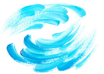 Bright waves abstract blue and turquoise and white stripes background