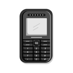 Hand phone and telephone Illustration. Perfect for product, application, book, website, marketing and presentation. detail Illustration design. flat color style