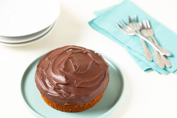 chocolate cake with cream