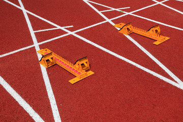 starting frame on the plastic runway