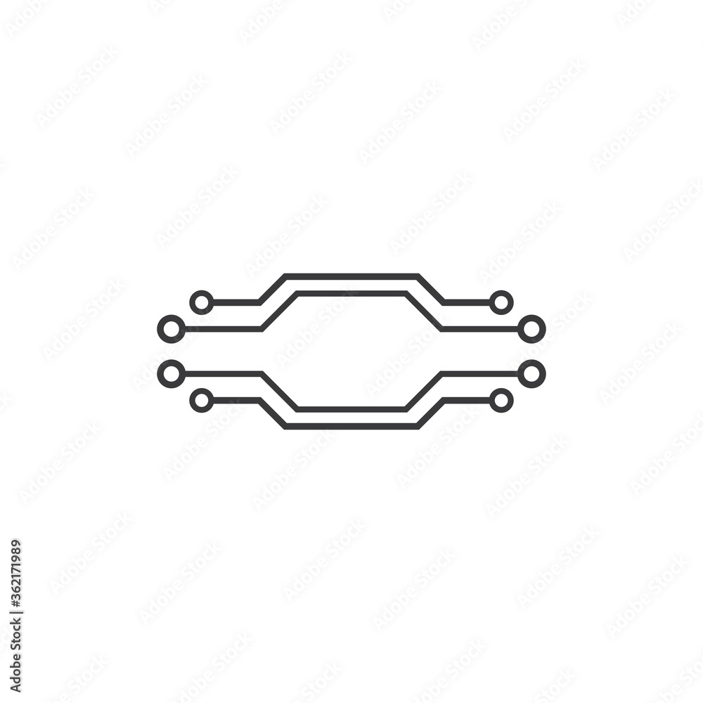 Wall mural circuit technology logo vector