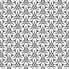 Vector pattern. Monochrome ornament with abstract flower.
