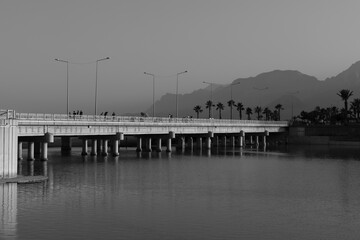 Fototapeta na wymiar bridge over the river to sea