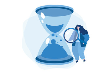 Time management. sandglass. Vector illustration for web banner, infographics, mobile. 