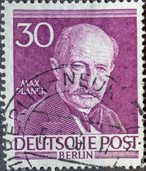 GERMANY, Berlin - CIRCA 1953: a postage stamp from Germany, Berlin showing Men from the history of...