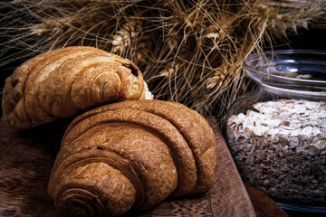 Beautiful view of a colorful breakfast table with beautiful decorations along with delicious...