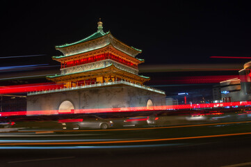 Fototapeta na wymiar night view of chinese temple