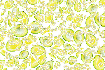 abstract avocado green background collage