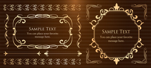 ハロウィンのフレーム素材、10月、アンティークな装飾、ビンテージな模様、植物のツタ	
