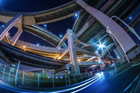 大阪北港ジャンクションの夜景
