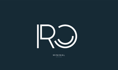 Alphabet letter icon logo RO