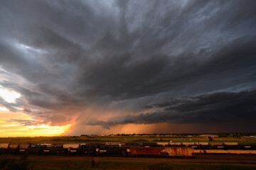 storm over rail yard