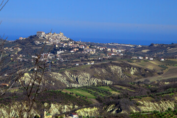 view of the village and the sea. Abruzzo