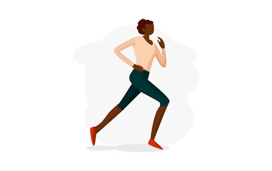 Fototapeta na wymiar jogging people, woman runner vector illustration on white background
