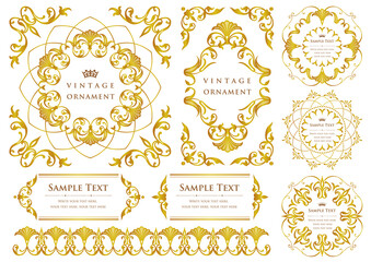 ビンテージオーナメントセット。ボーダーや各種フレーム素材。