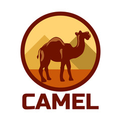 camel logo isolated on white background. vector illustration