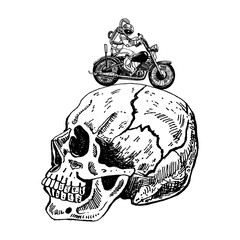 skull on a motorcycle