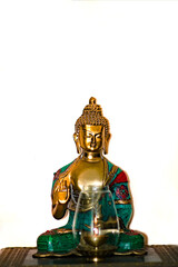 Buddha Golden Figurine in White Background