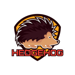 hedgehog logo isolated on white background. vector illustration