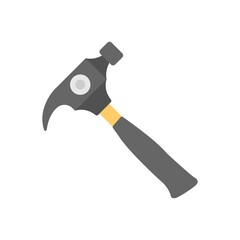 Hammer icon illustration in flat design style. Repair, construction sign.