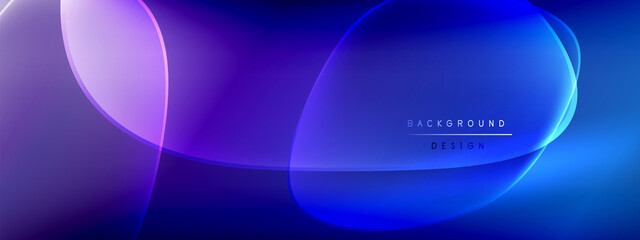 Vector abstract background - liquid bubble shapes on fluid gradient with shadows and light effects. Shiny design template for text