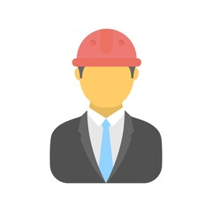 Industrial engineer icon illustration in flat design style.