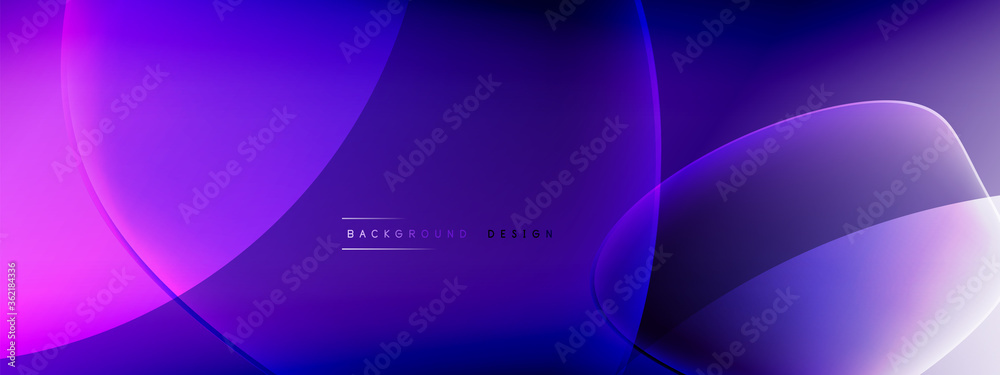 Fototapete Vector abstract background - liquid bubble shapes on fluid gradient with shadows and light effects. Shiny design template for text